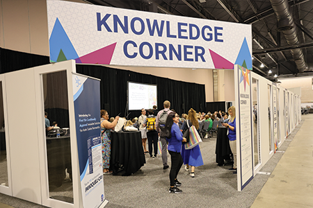 Sign that says Knowledge Corner.
