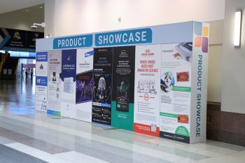 Product Showcase- meterboard ads in front of wall
