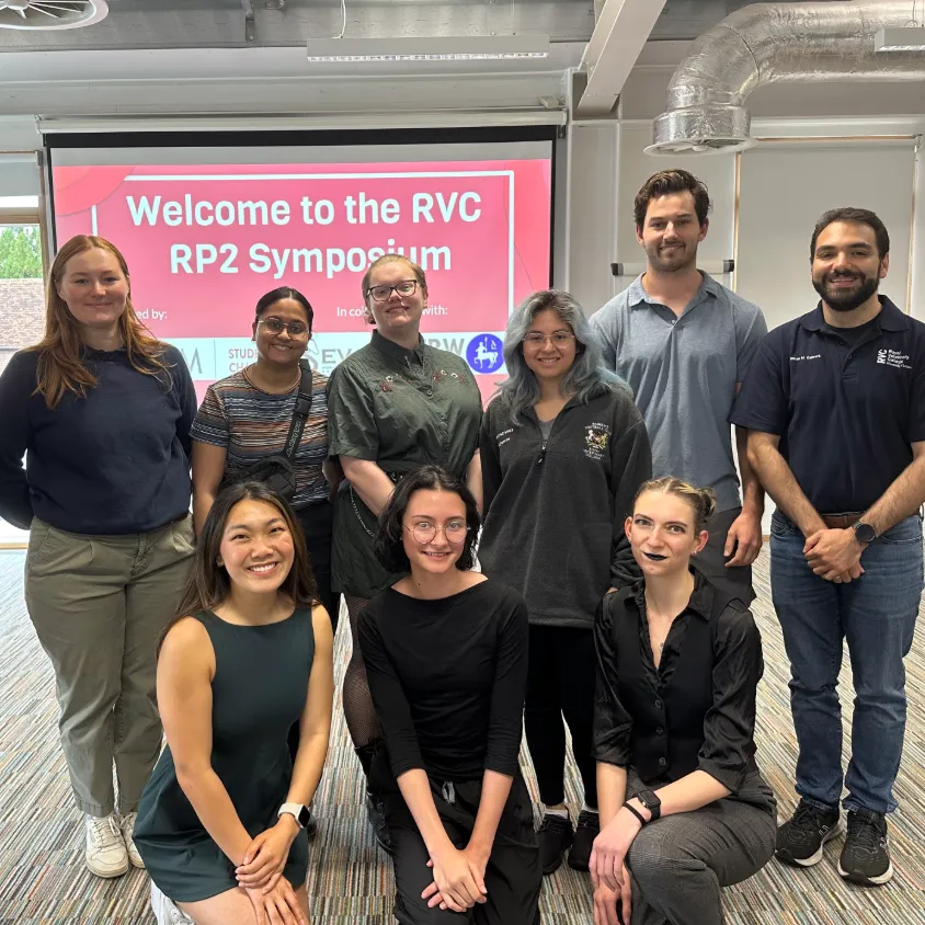 RVC students pose for a photo at the SCACVIM-organized student research symposium