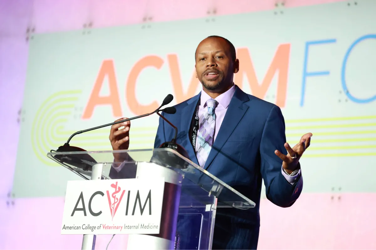 ACVIM President Dr. Henry W. Green, III delivers a speech during the 2025 ACVIM Forum