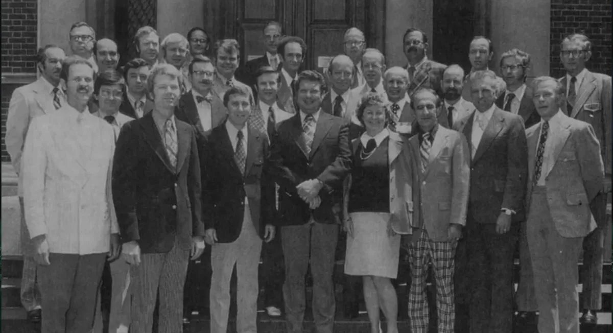 A black and white photo of the original ACVIM Board of Regents