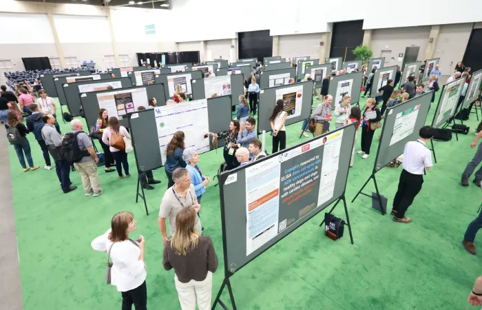 Crowd of people in Poster Park in Exhibit Hall