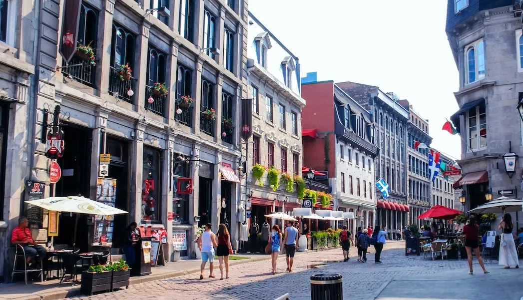 Shopping street in Montreal