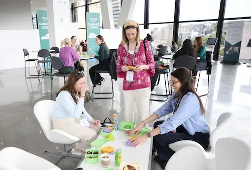 Candidates in Lounge with food