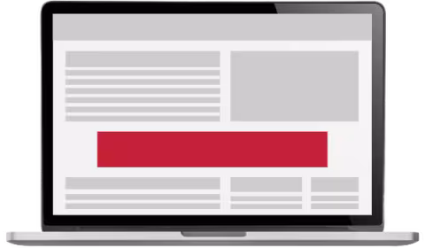 Mockup of horizontal ad on laptop