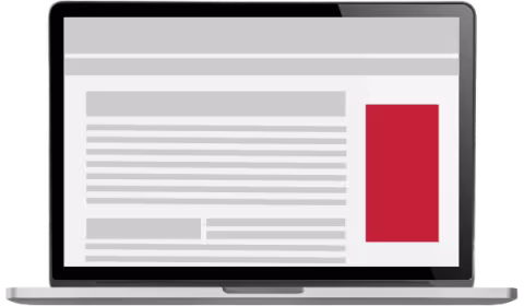 Mockup of vertical ad on computer