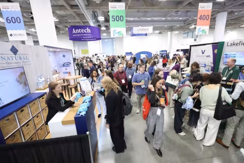Crowded exhibit hall